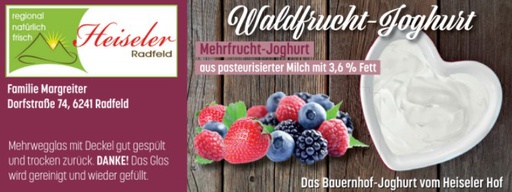 HEISELER Fruchtjoghurt Waldfrucht 210g (Glas)